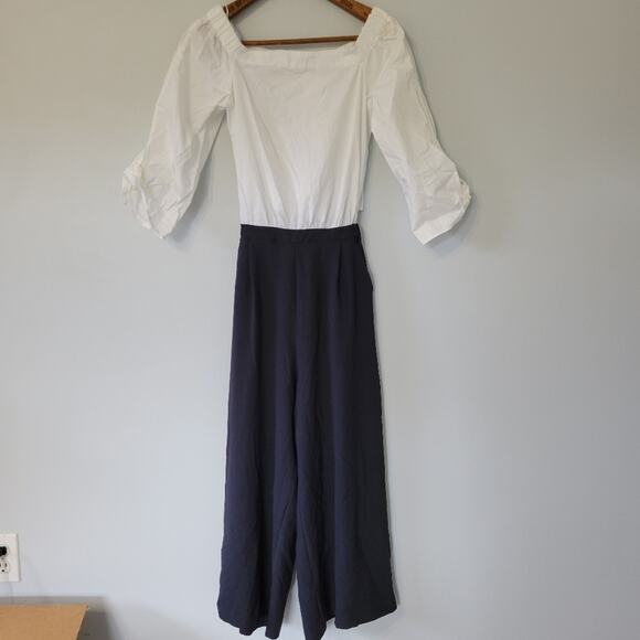 Zara Basic Backless Jumpsuit Blue XS - Picture 1 of 10